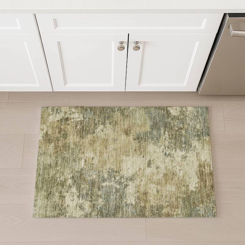 Machine Washable Indoor/ Outdoor Casual Contemporary Chantille Rug