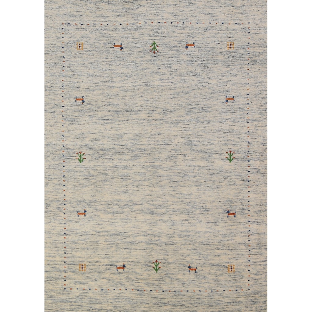 Little Animals Tribal Gabbeh Oriental Area Rug Handmade Wool Carpet - 3'11" x 5'9"