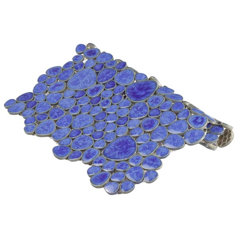 Merola Tile Pebble Blue Cloud 10-3/4" x 10-7/8" Porcelain Floor and Wall Tile
