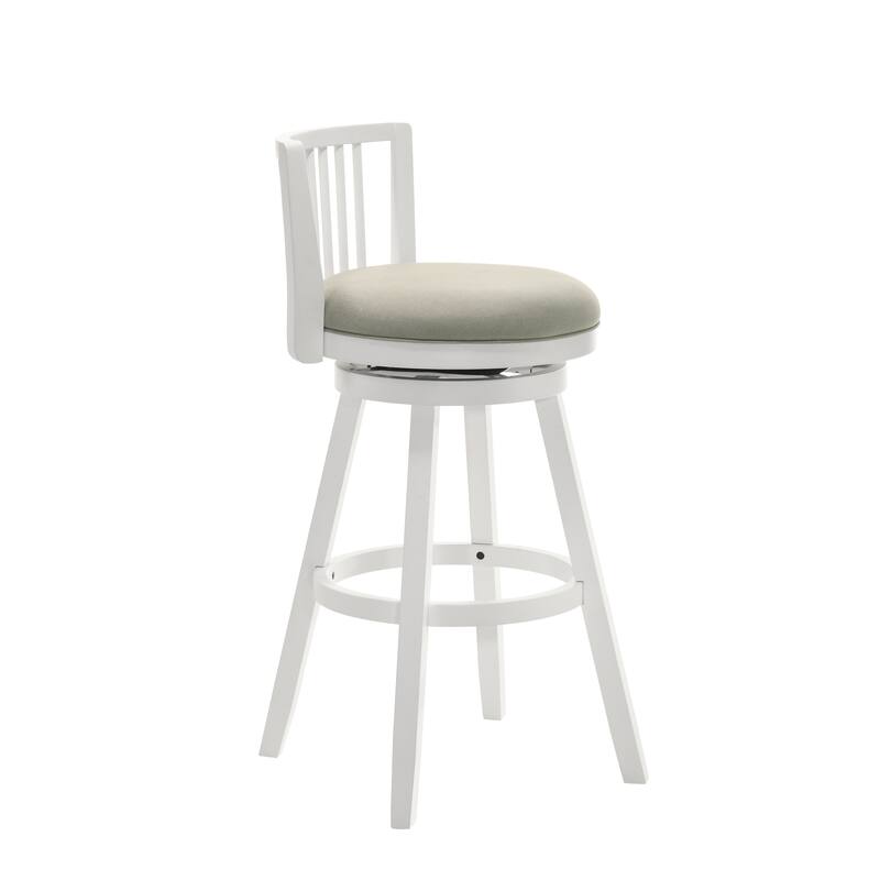 Harper Modern Swivel Bar Stool, Upholstered Counter Height Chair with Solid Wood Frame