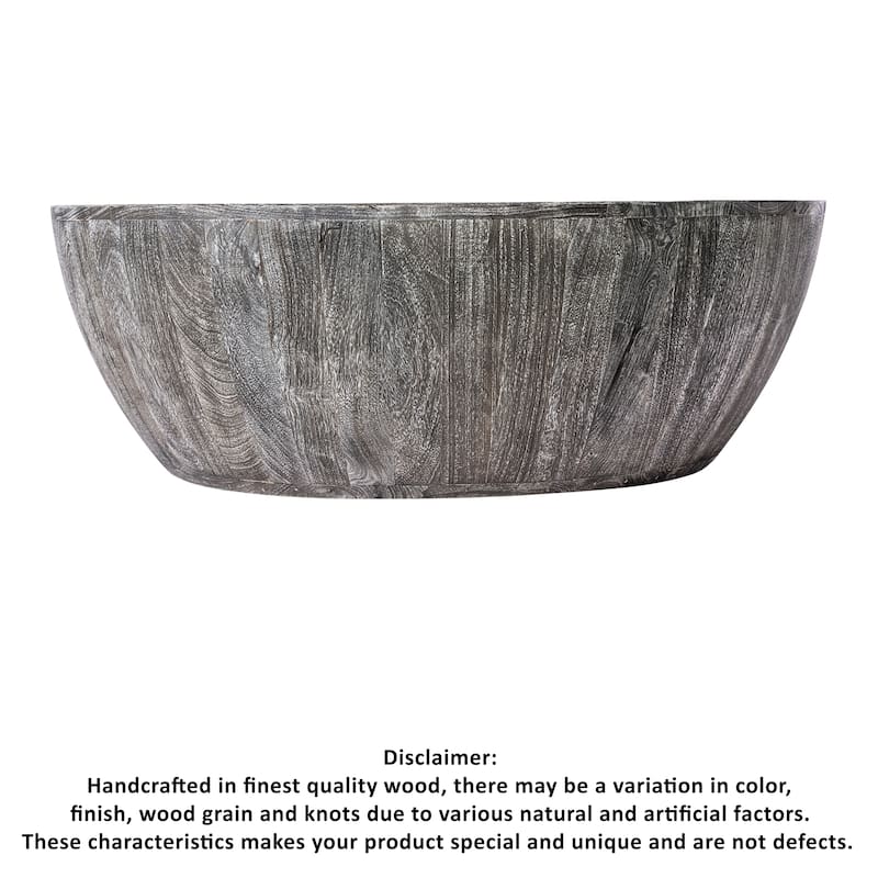 Arthur 35.5 Inch Round Mango Wood Coffee Table Subtle Grains