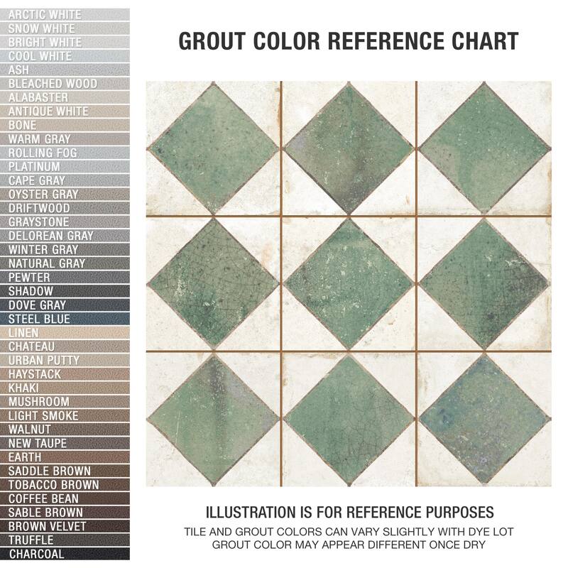 Merola Tile Kings Arles Green 13" x 13" Ceramic Floor and Wall Tile