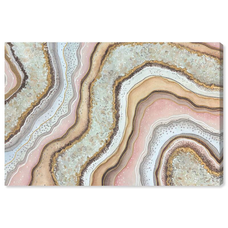 Wynwood Studio Canvas Abstract Cherry Blossom Geode Pink and Light Pink Glam Wall Art Canvas Print