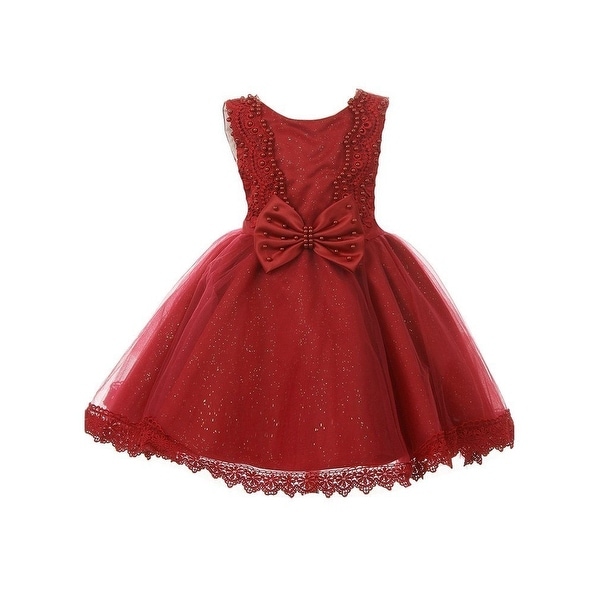 burgundy baby flower girl dress