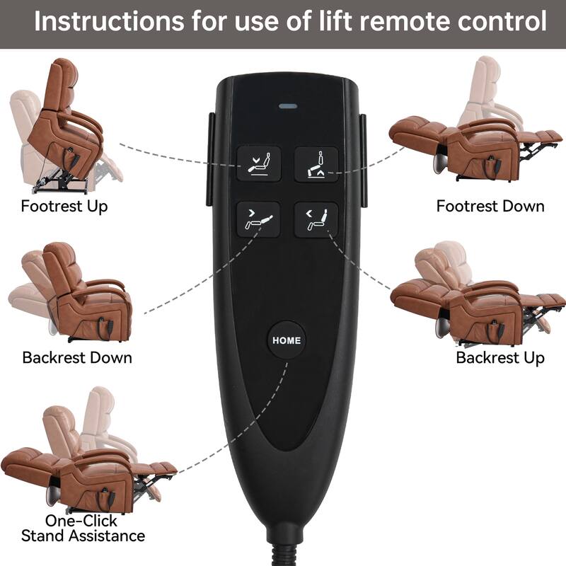 Infinite Position Dual Motor Power Lift Recliner with Heat Massage & Heavy Duty Motion Mechanism