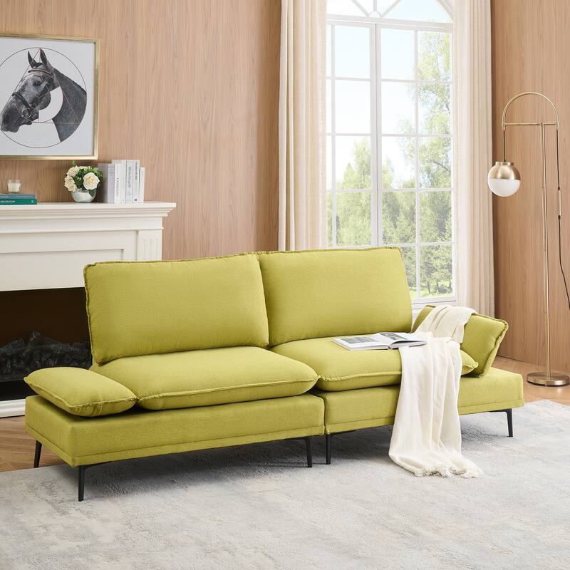 89-inch Polyester Blend Green Sofa for Apartments, Living Rooms and Offices