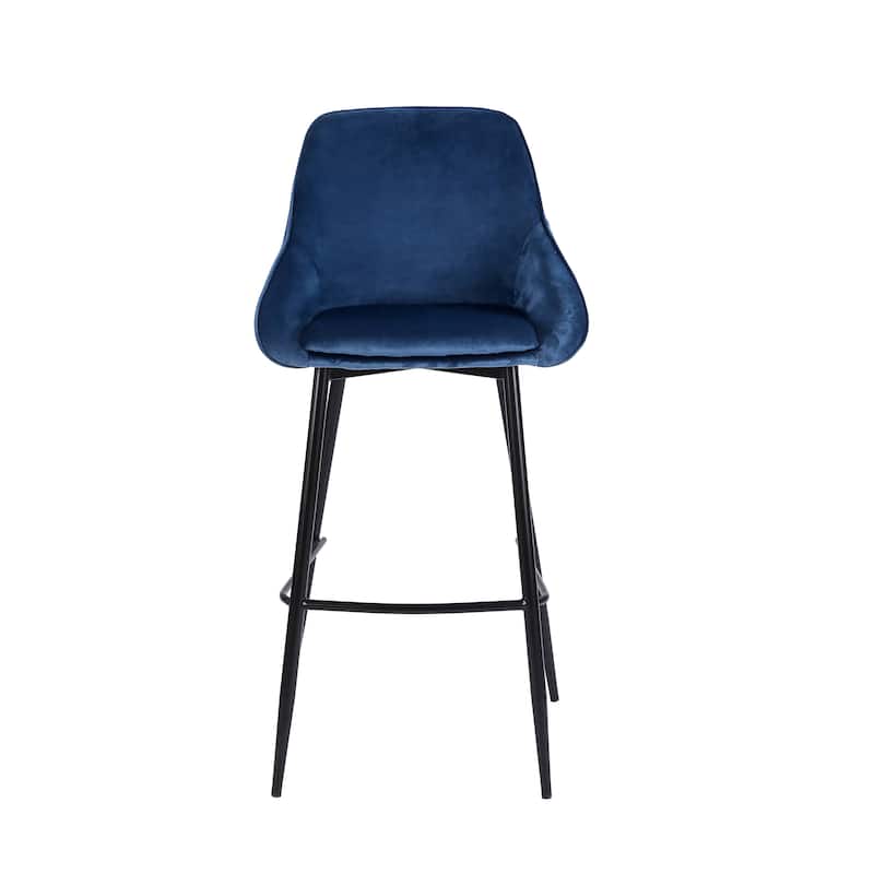 Porthos Home Ugo Bar Stools Set of 2, Velvet Upholstery, Iron Legs