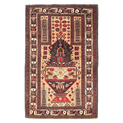 ECARPETGALLERY Hand-knotted Teimani Beige Wool Rug - 3'1 x 4'9