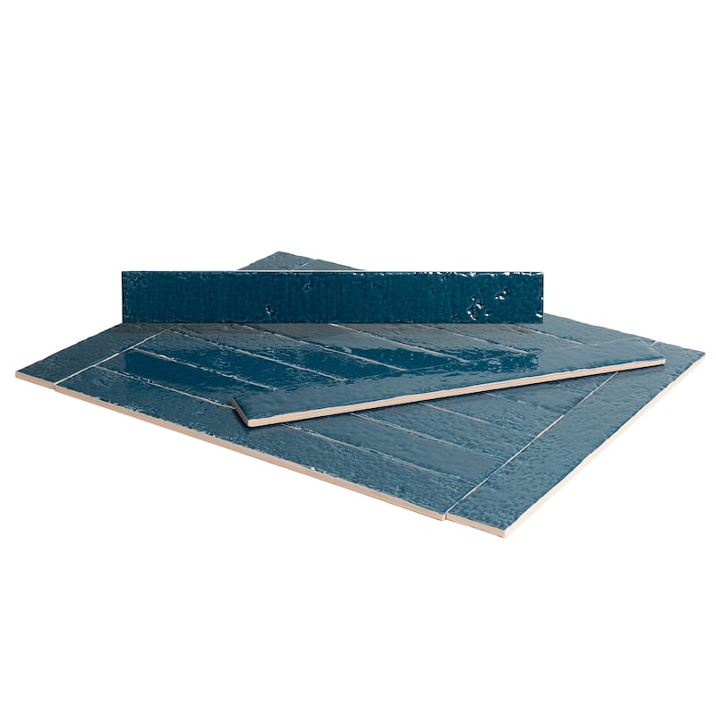 Valenza 2x16 Teal Green Ceramic Zellige Subway Wall Tile (10.76 sq ft/case) - 50 Pack