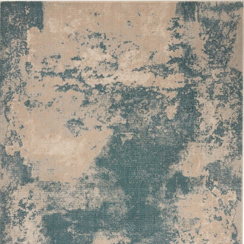 Power Loomed Abstract Modern Non Skid Stain Resistant Area Rug - 126' X '94' X '0.5