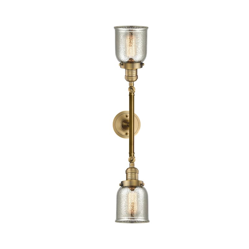 Innovations Lighting Small Bell 2 Light 23" Wide Bathroom Vanity Light - Brushed Brass / Silver Plated Mercury