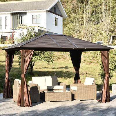 Outsunny Aluminum Frame Hardtop Gazebo