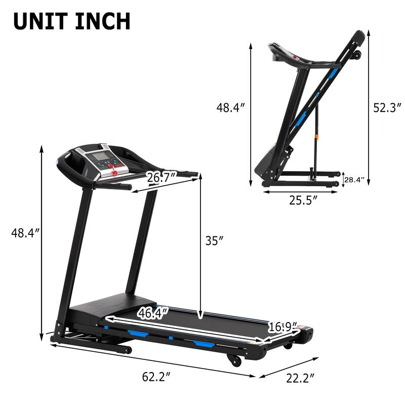 Folding 3.5 HpTreadmill with Bluetooth