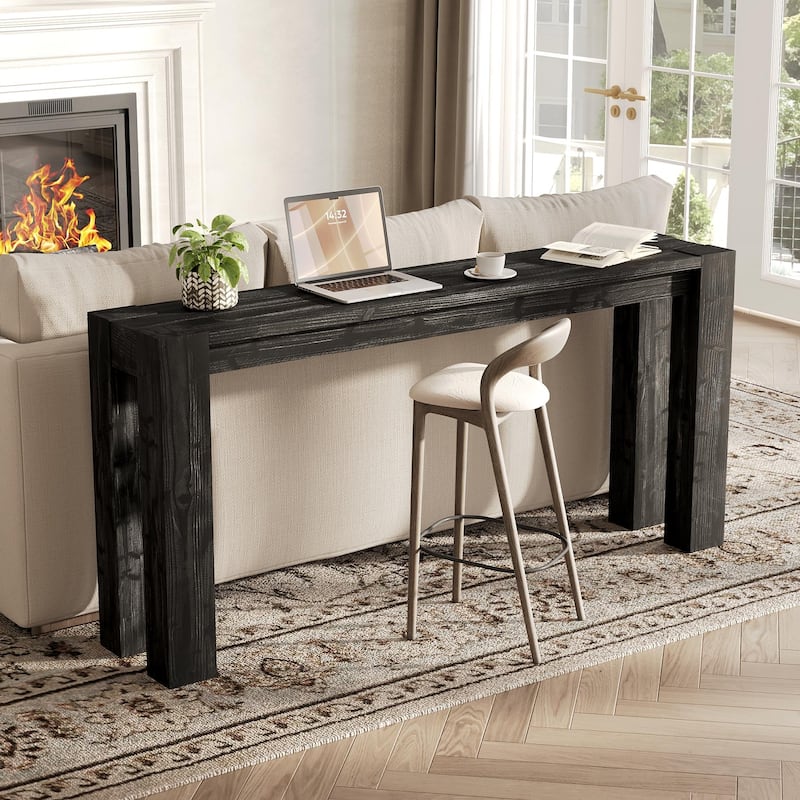Solid Wood Console Table for Entryway, 70.9 Inch Extra Long Sofa Table
