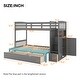 preview thumbnail 15 of 29, Twin Over Full/Twin Bunk Bed with Storage Shelves & Drawers, Wood Bunk Bed Frame with Safety Guardrails, Convertible Bottom Bed