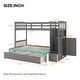 preview thumbnail 7 of 29, Twin over Full Bunk Bed with Storage Shelves and Bed Storage Drawers, Wooden Convertible Bed Frame, No Spring Box Needed