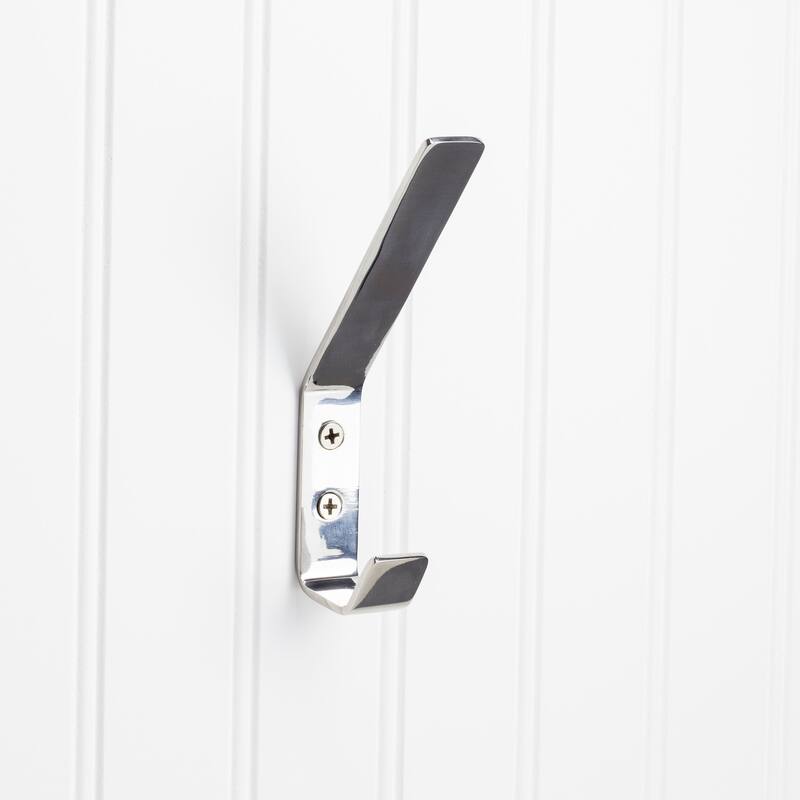 Elements Hooks Double Robe Hook - Polished Stainless Steel