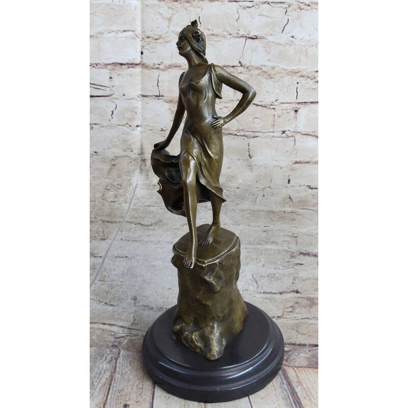 Handmade Detailed Collector Collectible Dancer By Vallet Bronze Sculpture Home