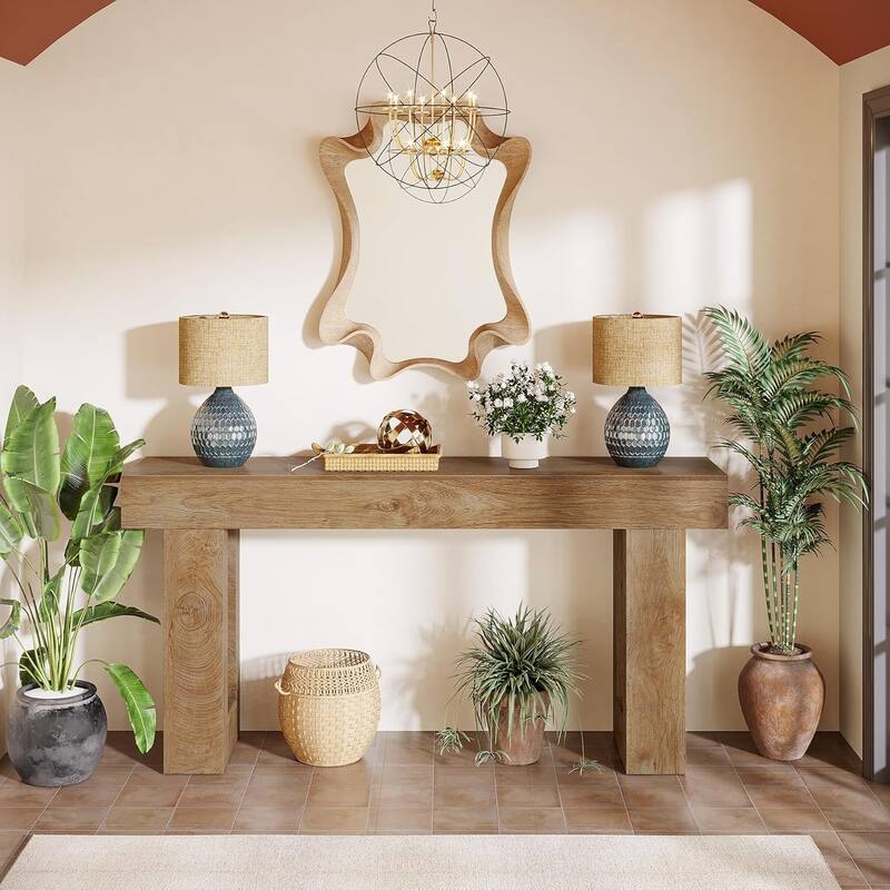 63" Wooden Console Table, Rectangular Sofa Table for Behind Couch, Entryway, HallwayLiving Room