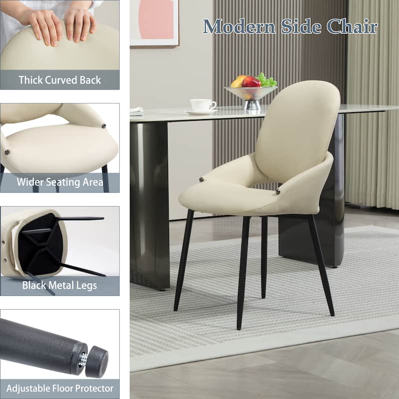 XINMICS Faux Leather Upholstered Dining Chairs Set of 2/4/6