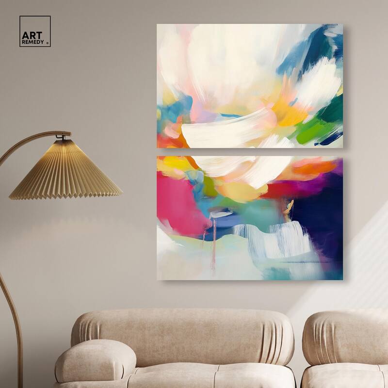 Riot of Color I Canvas Set of 2 by Art Remedy, Gallery Wrapped