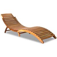 vidaXL Solid Wood Sunlounger Brown Patio Day Sub Bed Outdoor Garden Pool Chair