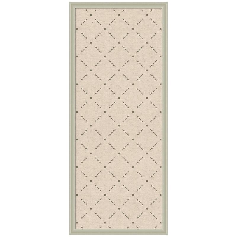 Kate and Laurel Pinboard Green Lattice Print - 18x42 - Florence Silver