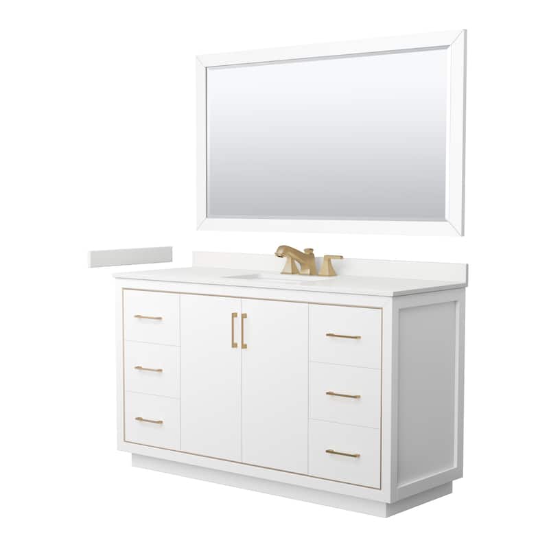 Icon 60-inch Single Vanity, Quartz Top, 58-inch Mirror