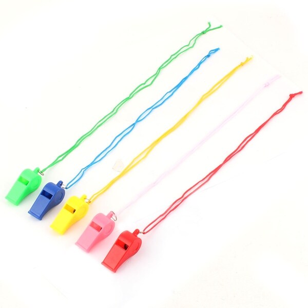Plastic Outdoor Camping School Sports Training Whistle Assorted Color 5pcs