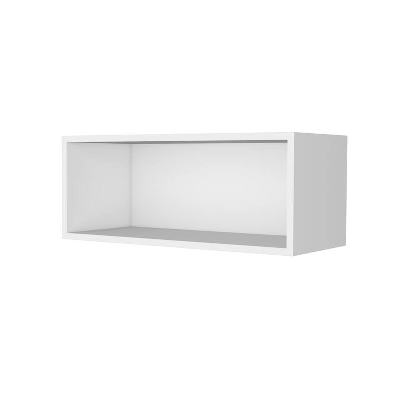 Hard Rock Wall Cabinet in Melamine with Open Storage, Black