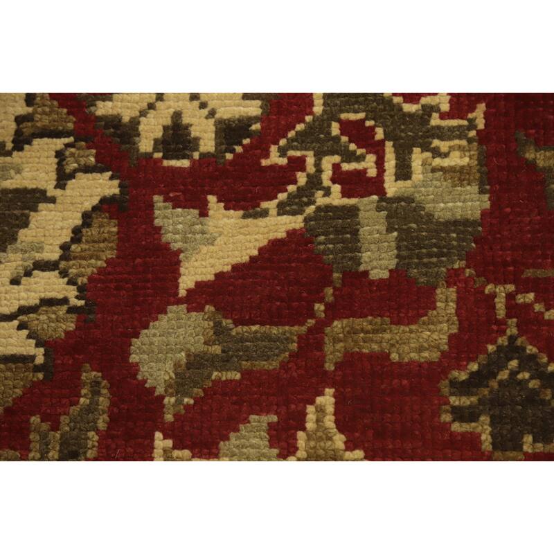 Red Floral Indian Area Rug 6x10 - 9' 10'' X 6' 5''