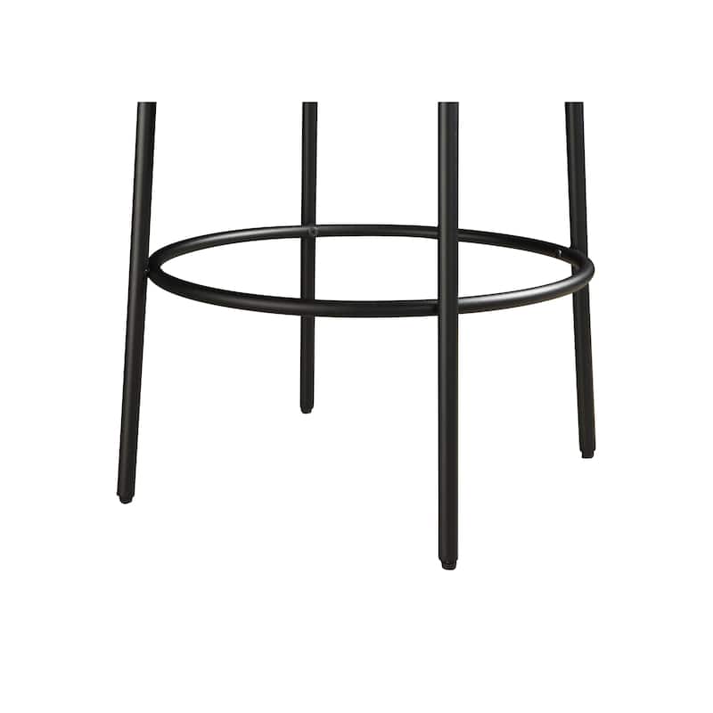 LuXeo Danica Bar Stool Black Steel Legs with Upholstered Seat (Set of 2)