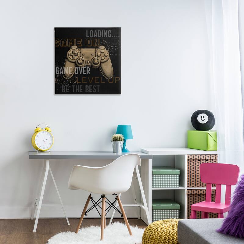 Stupell Gamer Controls Phrases Canvas Wall Art Design By Kim Allen