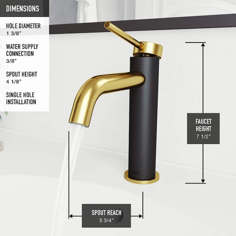 VIGO Madison 8" H Single Handle Single Hole Bathroom Faucet