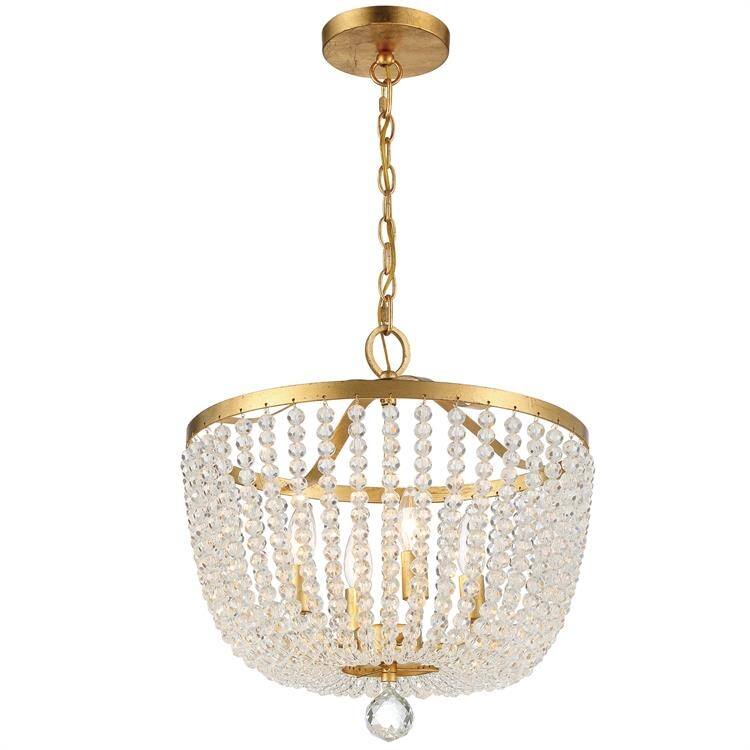 Rylee 4 Light Antique Gold Chandelier - 16.5'' W x 17'' H
