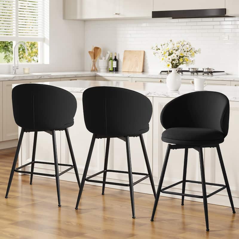 26"/ 30" Upholstered Swivel Bar Stools Counter Height Barstool
