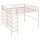 preview thumbnail 8 of 65, Artsy Full Size Metal Loft Bed with 4-Tier Shelves and Storage, Pink
