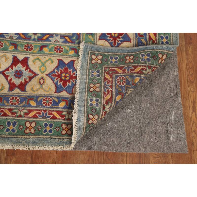 Light Blue Kazak Oriental Rug Hand-Knotted Living Room Wool Carpet - 9'9"x 12'8"