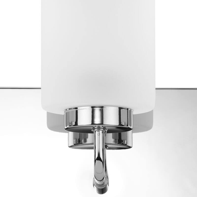 Merry Collection Four-Light Polished Chrome and Etched Glass Transitional Style Bath Vanity Wall Light