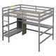 preview thumbnail 9 of 24, Full and Twin Size L-Shaped Metal Bunk Bed with Slide and Short Ladder, 4 Beds in 1 for Family or Guests