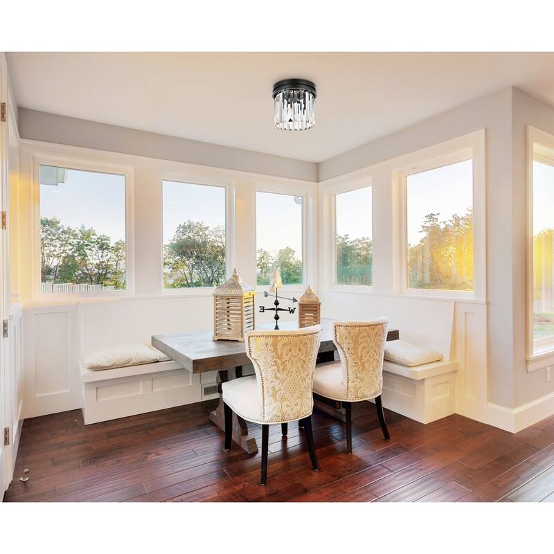 Royce Edge 3-Light Matte Black Flush Mount