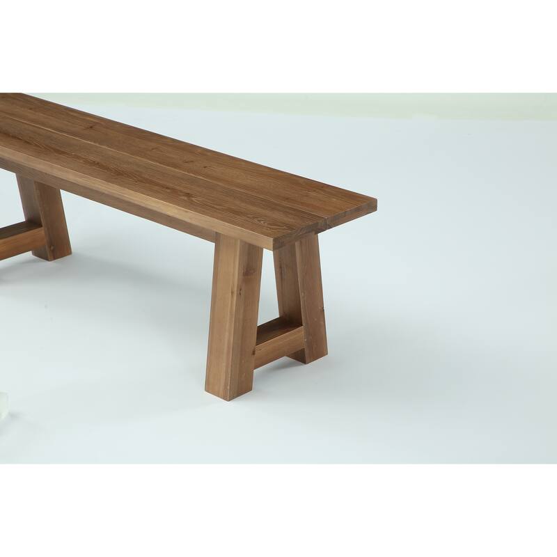 55" Solid Wood Bench for Entryway, Dining Room, Hallway