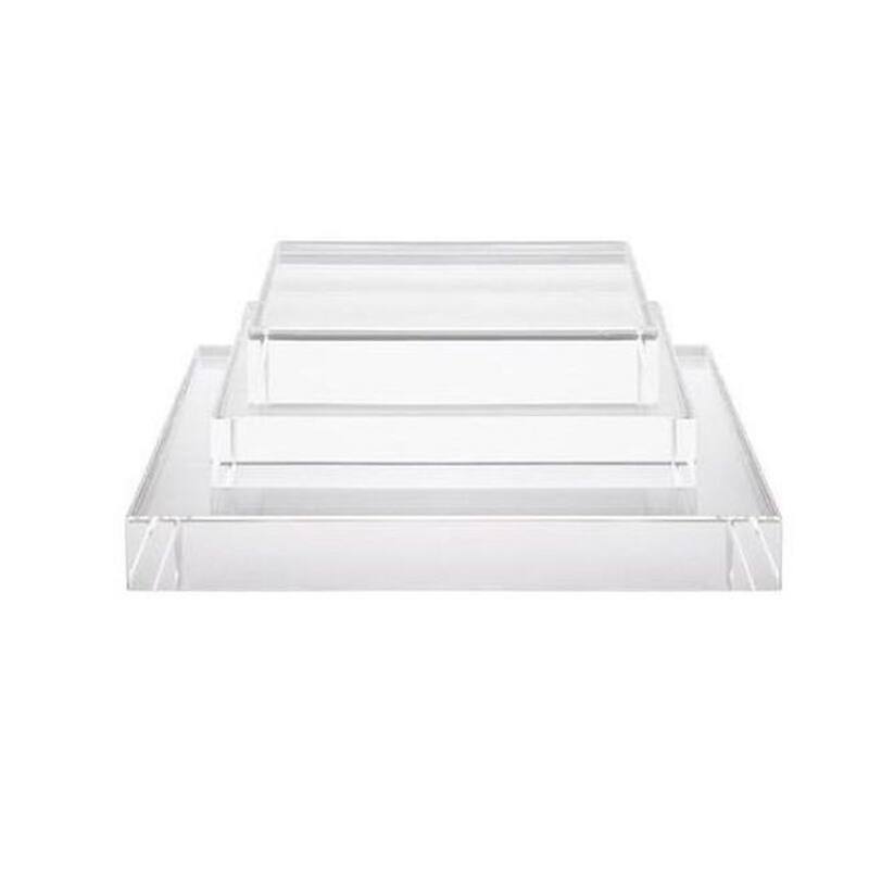 Artissance 8"W Acrylic Square Base, Home Accent Art Décor Min 2 - 8" L x 8" W x 2" H - Transparent