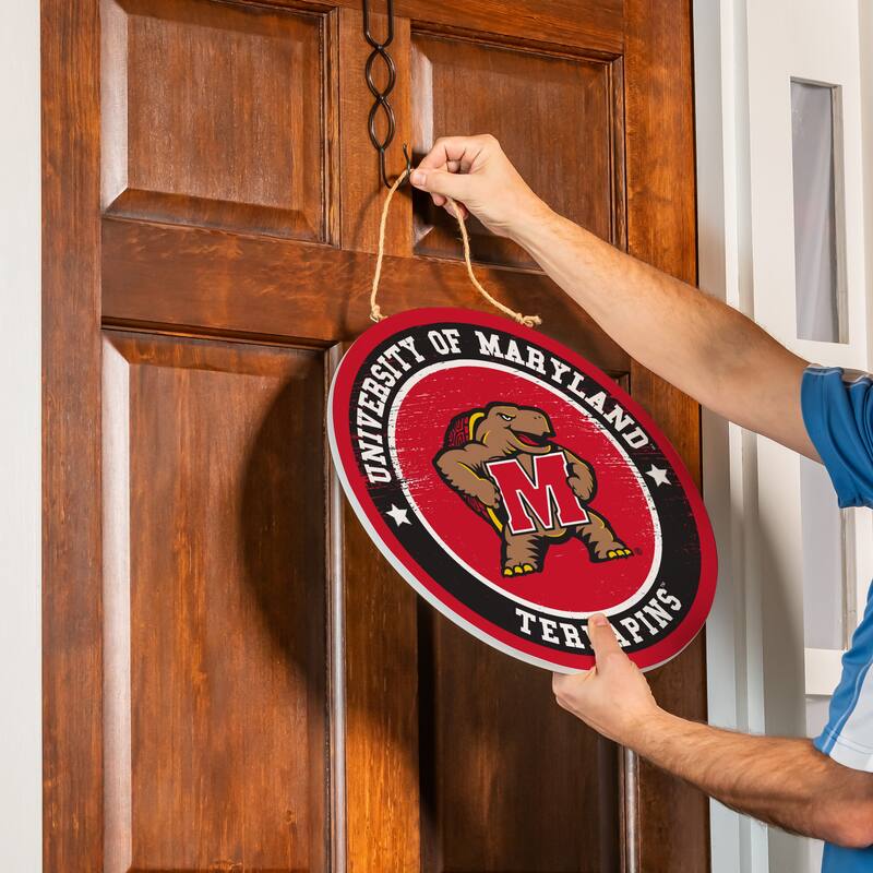University of Maryland Wooden Door Decor Wall Sign - Multi-Color