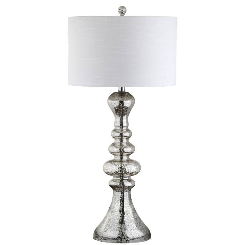 Alba 35" Curved Glass LED Table Lamp, Mercury Glass by JONATHAN Y