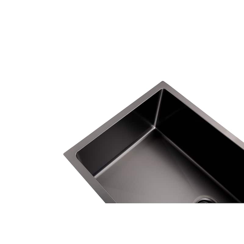 CB HOME 32'' Gold/Black/Sliver Drop in Kitchen Sink with Accessories, Undermount Single Bowl Sink with Grid&Roll up Rack&Drainer