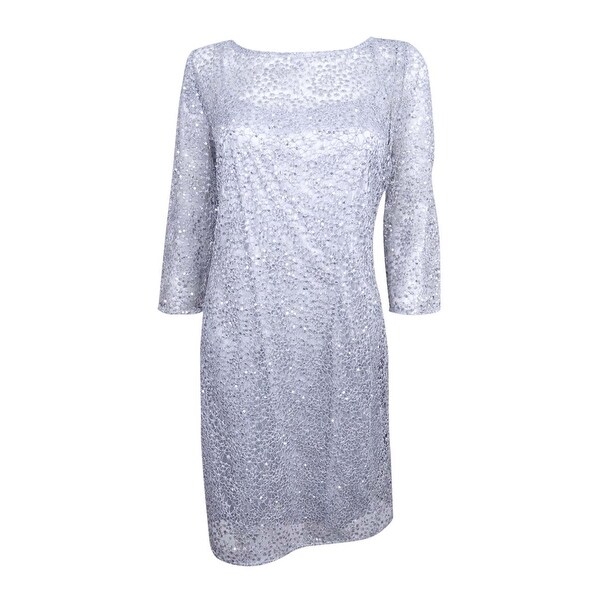 silver crochet dress