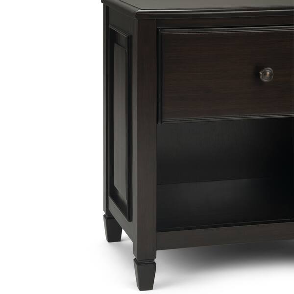 Wyndenhall Hampshire Solid Wood 24 Inch Wide Transitional Bedside Nightstand Table Overstock 21496543 Distressed Grey