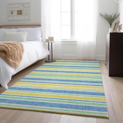 Premium Washable Super Soft Modern Cabana Stripe Mayfield Rug