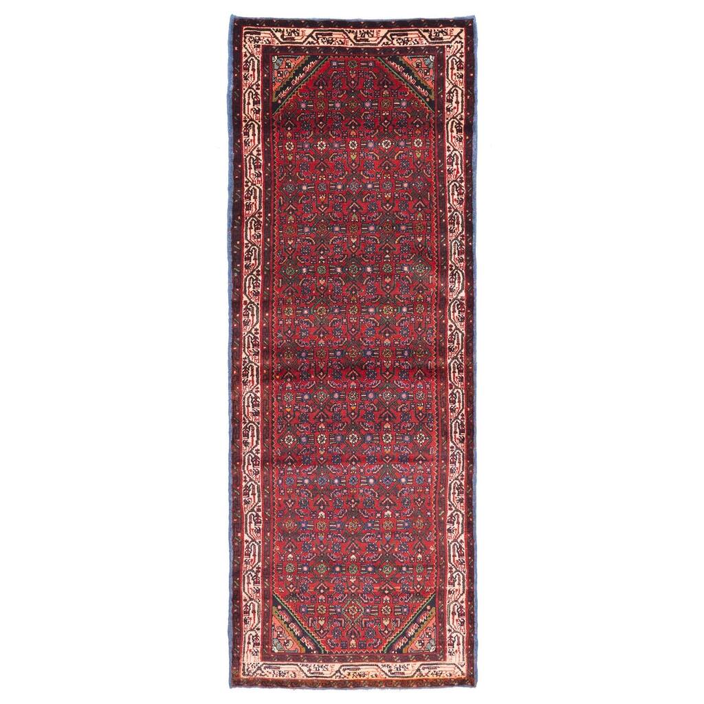 ECARPETGALLERY Hand-knotted Andelz Red Wool Rug - 3'7 x 9'9